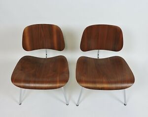 Pair Of Early First Edition Eames Walnut Lcm Chair For Evans
