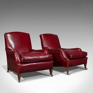 Pair Of Bespoke Leather Club Armchairs The Dutchman Chairs By London Fine