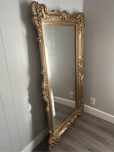 Vintage Gold Ornate Bassett Mirror Co 59 X34 Hollywood Regency Full Body Size Ex