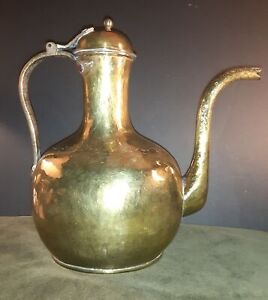 Antique 19th Century Imperial Czarist Russian Brass Teapot Circa 1860