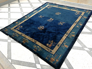 Antique Art Deco Chinese Rug Peking Carpet