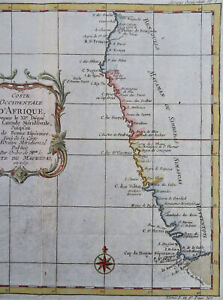 West African Coast South Africa Congo Table Bay 1746 Bellin Lovely Coastal Map