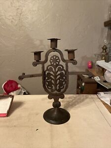 Vintage German Wrought Iron Candlestick Holder