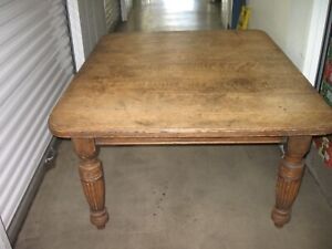 Antique Solid Oak Farm Table 56 X48 Rustic Tiger Oak French English Carved Legs