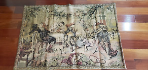 Antique Tapestry Panel 37 5 X 55 De Verbecke Flemish Trained Monkey Pet Dogs