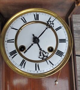 Spring Driven Vienna Regulator Wall Clock Part Movement Only Time Strike Salvage
