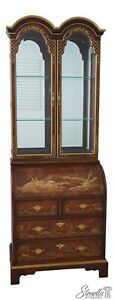 62944ec Chinoiserie Decorated Cylinder Roll Front Secretary Desk