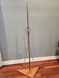 Vintage Copper Lightning Rod With 1890 S Violet Glass Ball 54 Tall