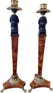 Rare Antique Biedermeier Style Candlesticks