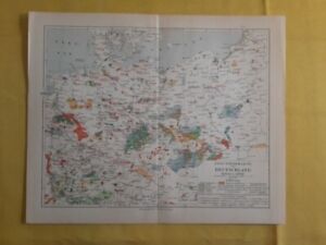 1902 Industrial Map Germany Vintage Economical Original 11 5 X 9 5 C11 8