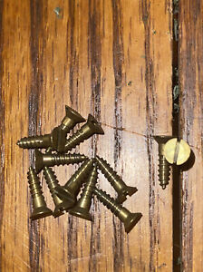 Antique Wood Screws 4 X 1 2 Slotted Flat Head Brass American Made Free Ship