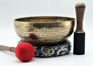 9 Mantra Etched Singing Bowl Handmade Bowl For Meditation Home Living Yoga