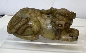 Chinese Antique Jade Animal Ming Or Earlier Width 5 Inches