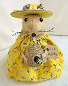 Mouse Bees Primitive Farmhouse Beekeeper Grunged