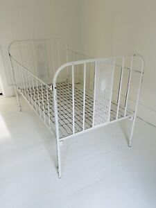 Antique C 1910 Wrought Iron Baby Crib Bed Pet Bed Storage French Country