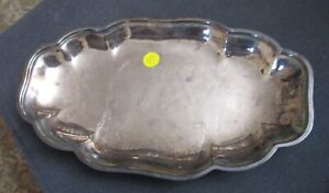 Antique Sheridan Footed Silver Plate Serving Tray 12 Long 7 Wide 1 Tall