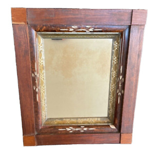 13 X 15 Antique Eastlake Wooden Mirrorhandpainted Gilded Accents