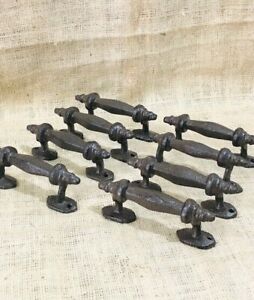 8 Handles Rustic Cast Iron Antique Style Barn Gate Pulls Drawer Door Shed Fence