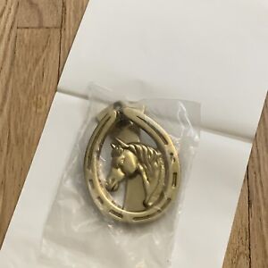 Brass Horse Head Horseshoe Door Knocker Made In India New Sealed