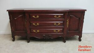Antique Bau French Country Sideboard Console Buffet Regency Custom Carved Burl B