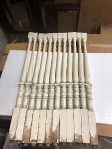 Lot Of 12 C1904 Mahogany Turned Staircase Spindle Balusters Delicate 31 5 X 1 5