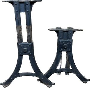 Pair Of Heywood Wakefield Eclipse Steel Iron Adjustable School Desk Table Legs