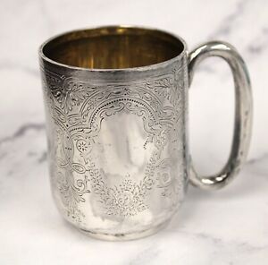 1893 Sheffield England Sterling Silver Engraved Cup 3 5 Albert Thompson