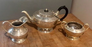 Beautiful Art Deco Silver Plated Alphroid Epbm A1 773 Vintage 3 Pc Tea Set