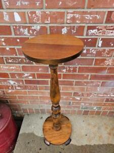 Vintage Cherry Plant Stand Fern Stand Table Carved Wood Pedestal Footed 35 25 
