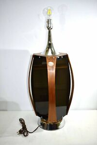 Mcm 1960 S Vintage Walnut Smoked Acrylic Lamp Very Clean And Great Condition
