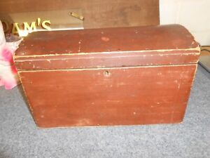 Vintage Antique Small Childs Dome Shaped Trunk Chest