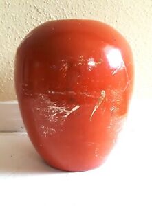 Antique Chinese Gilt Orange Glazed Porcelain Jar