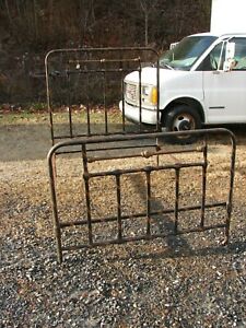 Antique Brass Iron Bed Round Shoulder Bed Nice See Photos 10