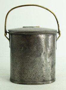  1880 1890 S English Dairy Supply London Steel Brass Pail Reliance Can