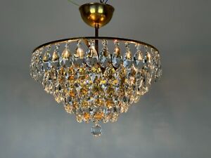 Antique Vntge Brass Crystals Chandelier Lighting Fixtures French Chandelier