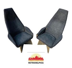 Mid Century Modern Adrian Pearsall Brutalist Arm Chairs
