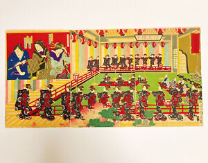 Antique Ukiyo E Chikanobu Yohshu 1883 Meiji Japanese Woodblock Print U0085