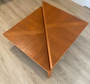 Laurits M Larsen Danish Modern Teak Triangular Coffee Tables Mid Century Modern