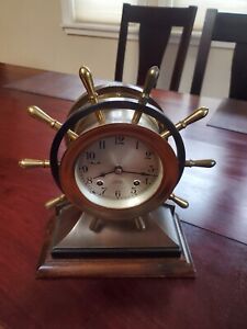 Chelsea Mariner Pilot Clock Yacht Wheel Ships Bell Clock Sn 771670 Vietnam Era