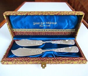 Bailey Banks Biddle Sterling Silver Aesthetic Movement Master Butter Knives