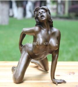 9 Bronze Art Sculpture A Nude Erogenous Woman Girl Lady Statue Marble Base