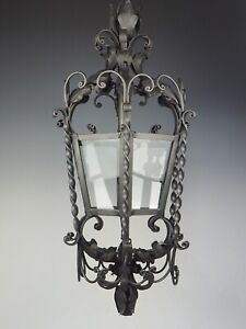 19th Century Large Ornate French Wrought Iron Lantern