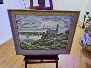 Hudson River School 32 X25 5 With Frame As Found Small Wear Tear Last Pic