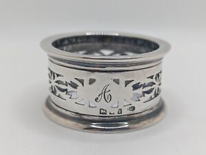 Antique English Sterling Silver Napkin Ring A Initial Engraving Dated 1924