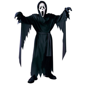 Scream Ghost Face Kids Fancy Dress Halloween Childs Teens Costume