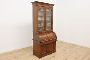 Victorian Eastlake Antique Office Secretary Desk Bookcase 48346