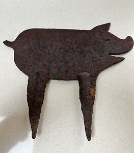 Rare Antique Iron Boot Scraper Pig