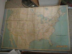 Antique United States And Adjoining Canada Mexico Map National Geographic 1933