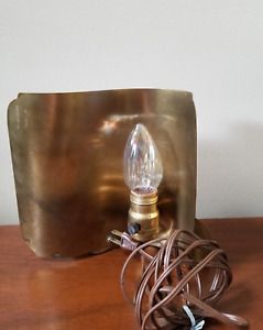 Vintage Mcm Curved Brass Art Deco Tv Accent Lamp