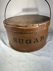 Old Primitive Sugar Pantry Box Painted Brown N E Potter Bindo N H 